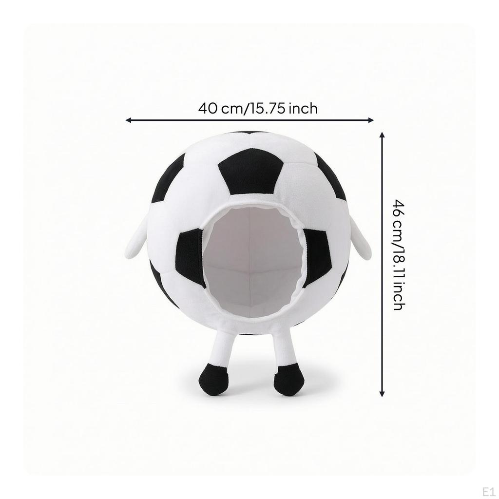 Sports Sphere Headwear Soft Soccer Ball Stuffed Costume Prop for Cosplayers,