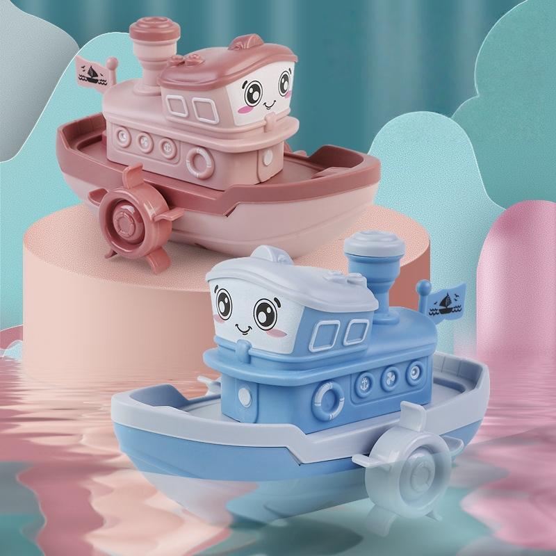 1Pcs Cute Cartoon Ship Boat Clockwork Toy Wind Up Toy Kids Water Swimming Beach Game For Children Gifts Baby Bath Boys Toys