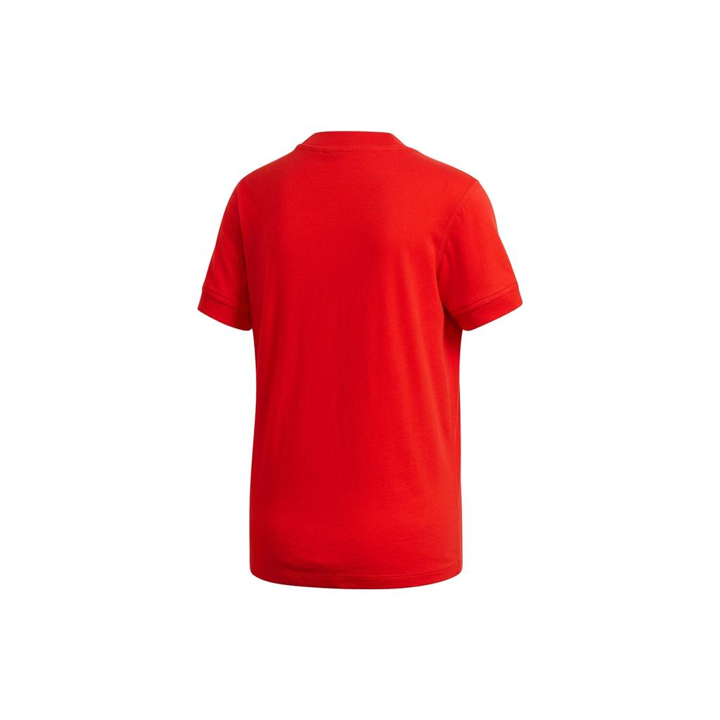 Adidas Solid Color Round Neck Short Sleeve T-Shirt Women Tops Red FM4881