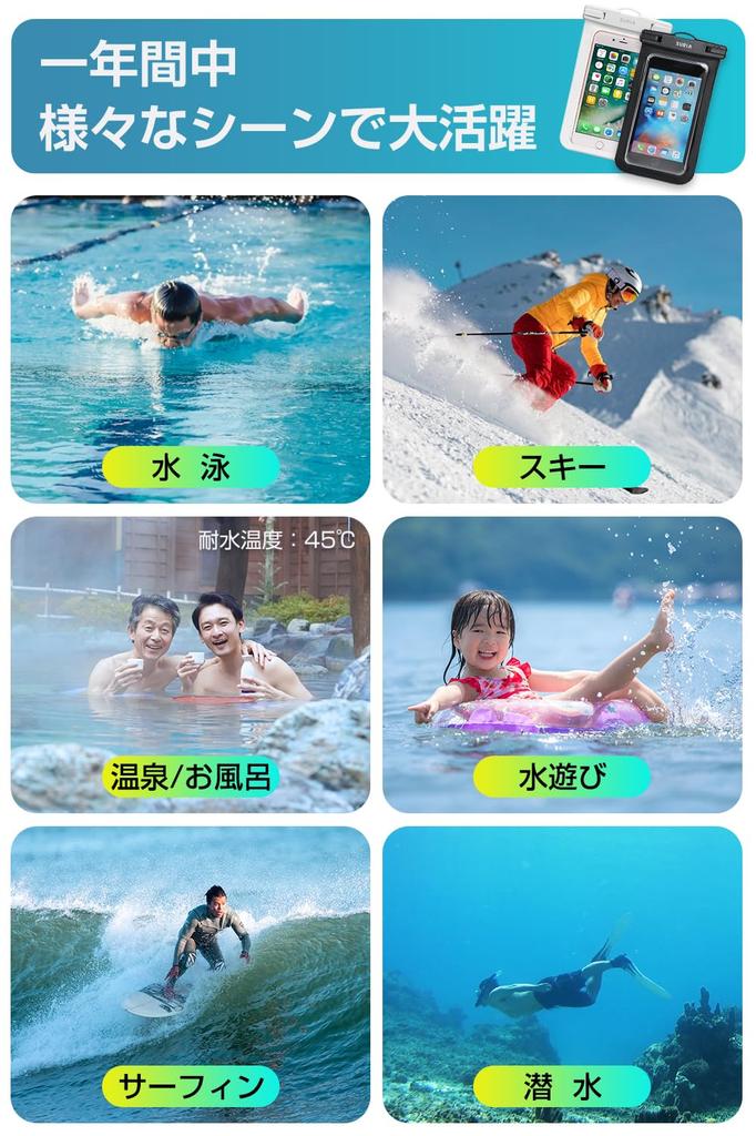 IPX8 Waterproof Smartphone Fully Waterproof Phone Case with Neck Recognition Touchscreen Compatible with Suitable for Underwater Fits iPhone X XR XS 8