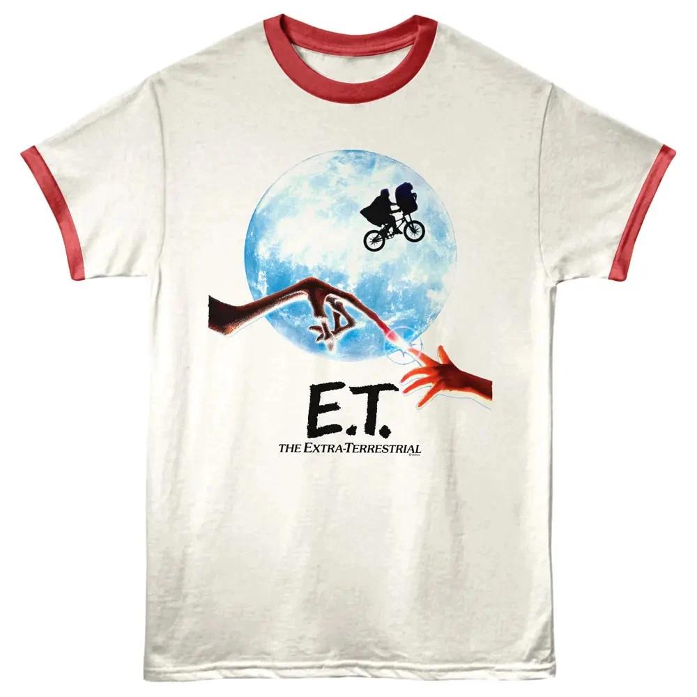 E.T The Extra-Terrestrial Movie Poster Ringer T Shirt L