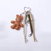 Yogodlns Faux Leather Bear Mini Backpack Hanging Handbag Pendant Bag Pendant Bags Accessories