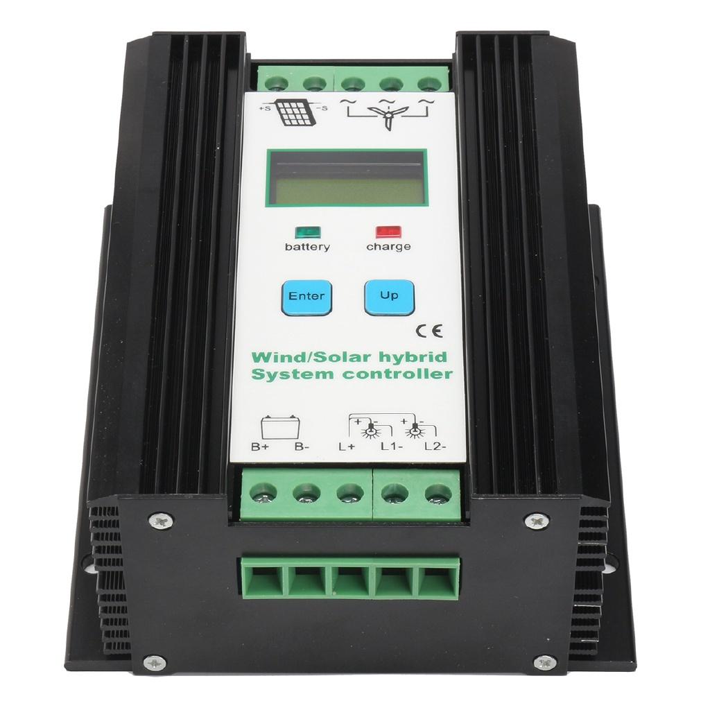 600W PWM Wind/Solar Hybrid System LCD Solar Power Controller 600W Wind + 600W Solar Electrical Equipment Accessories 12/24V Black
