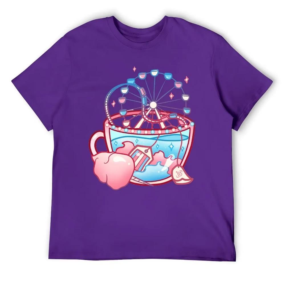 Pride Flag Teacup Cotton Candy Transgender Post Round Neck T-shirt Campaign T-shirts Funny Graphic Humor Graphic Leisure USA Siz