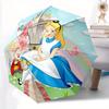 1pc Alice in Wonderland Design Automatic Opening/Closing Umbrella - Portable 3-Fold Design with 8-Bone Iron Frame, Outdoor, for Fans, Travel