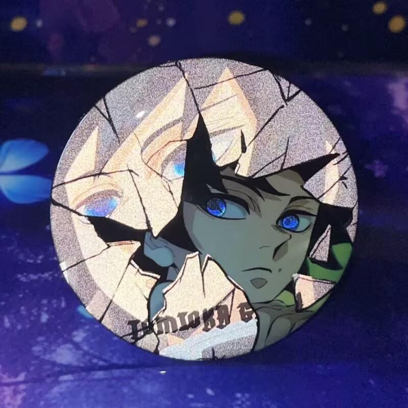 Demon Slayer Broken Badge Anime Pins Collection Hanging Accessory Merchandise Reflective Cool Cartoon Kimetsu No Yaiba