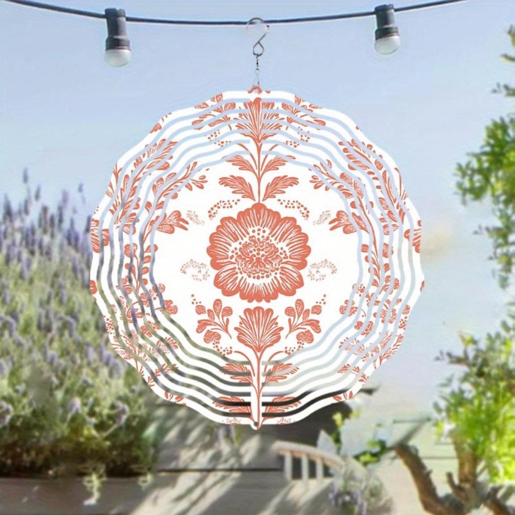 10 Zoll Blumen-Windspiel für Außengartendekor, drehendes Hänge-Windspiel mit 360°-Haken, künstlerisches Design, perfektes Geschenk für Frühling und Sommer