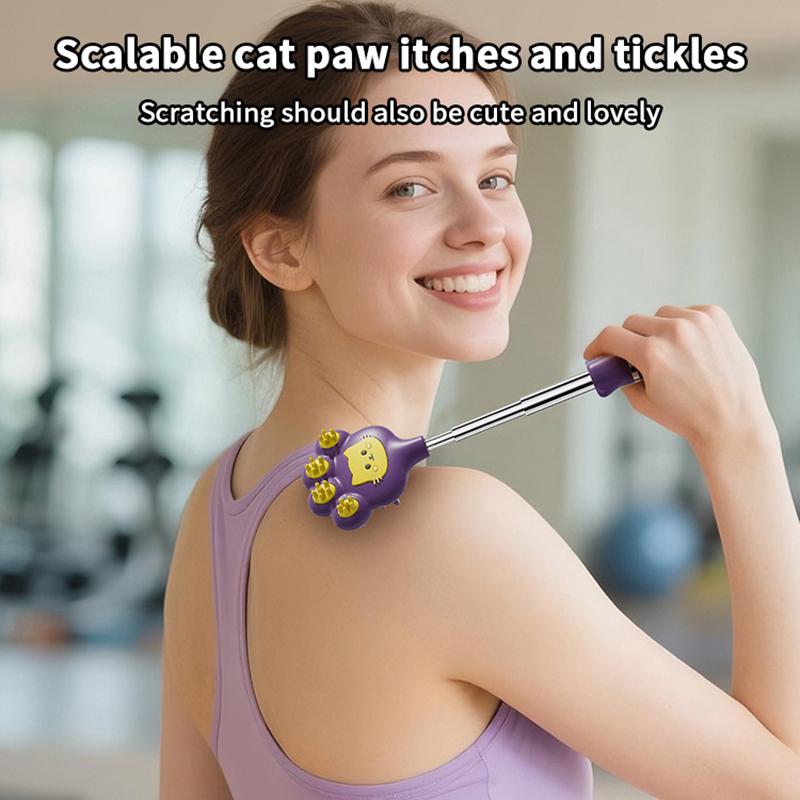 Stainless Steel Stretchable Itchy Scratch Cuet Cat Paw Scratcher With Magnetic Ball Telescopic Back Scratch Tool Point Massage