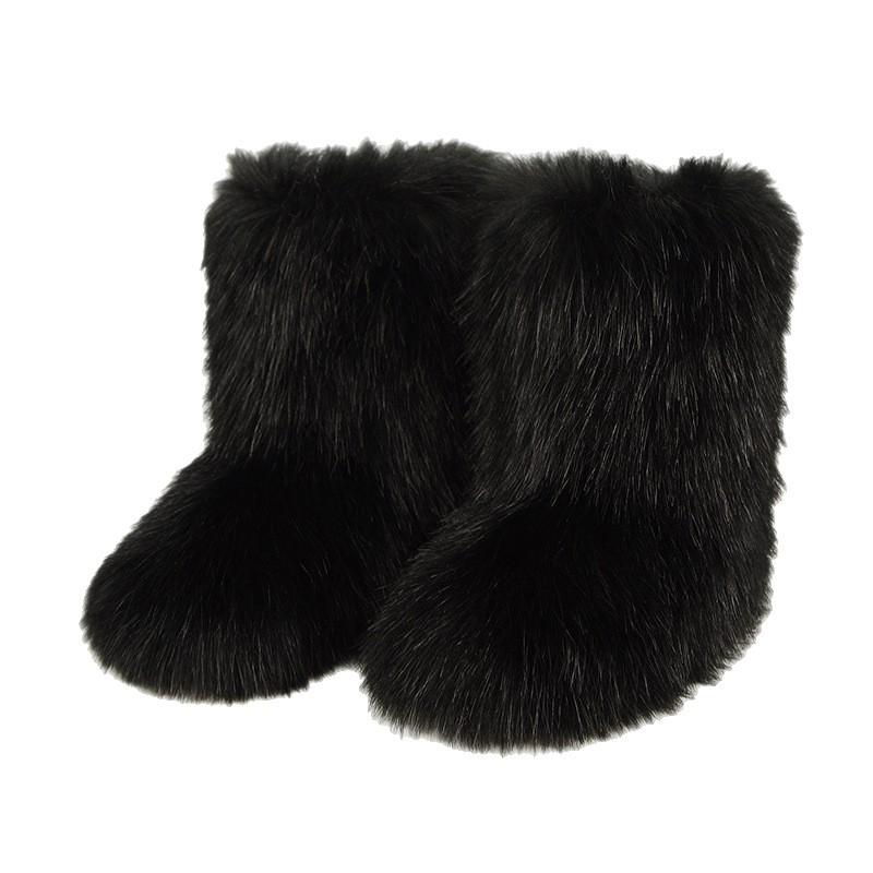 Women's Cross-Border Plush Winter Boots: Warm Short and Mid-Calf Styles with Imitation Fur for Snow.