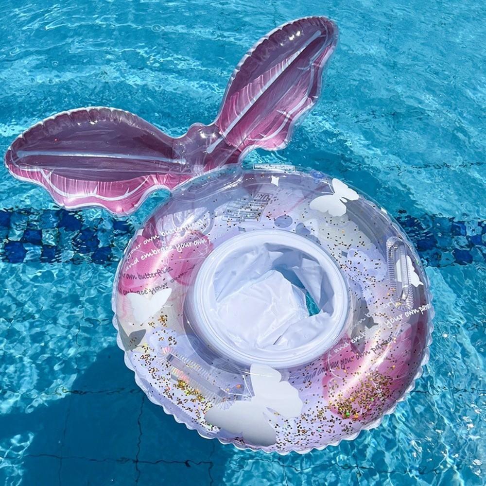 Transparent Glitter Inflatable Swim Tube With Handle Swim Float Swimming Lifebuoy Swimming