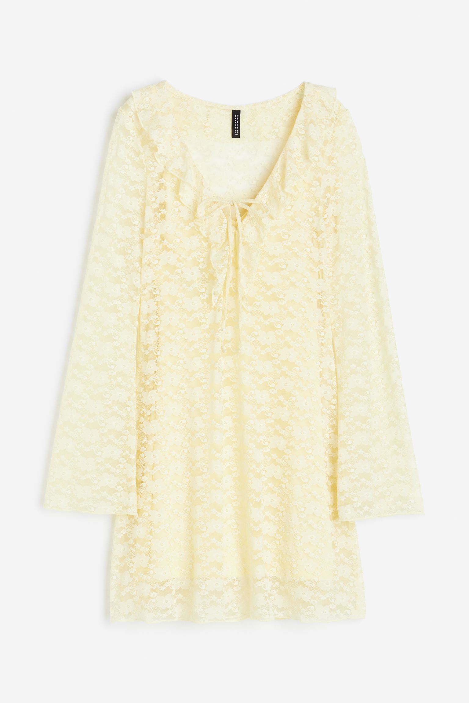 

Кружевное платье с воланами