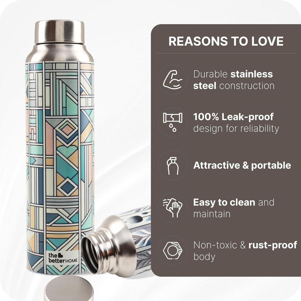 Stainless Steel Water Bottle -1 (Pastel), 950 Ml