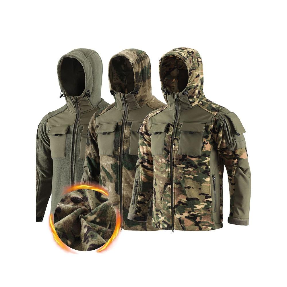 

Outdoor Camouflage Fleece Jacket+spliced Men s Assault Jacket+warm Inner Lining+size Three Fleece Jacket L