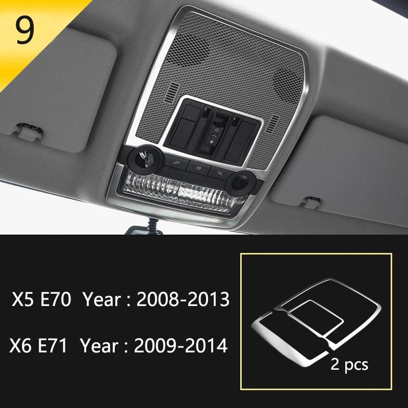 For BMW X5 X6 E70 E71 E72 Car Styling interior Buttons panel frame Decoration Cover Trim Car Sticker stainless steel Accessories