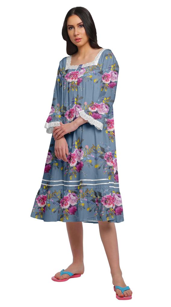 Moomaya Ausgestellte Nachtwäsche aus Baumwolle in A-Linie für Damen