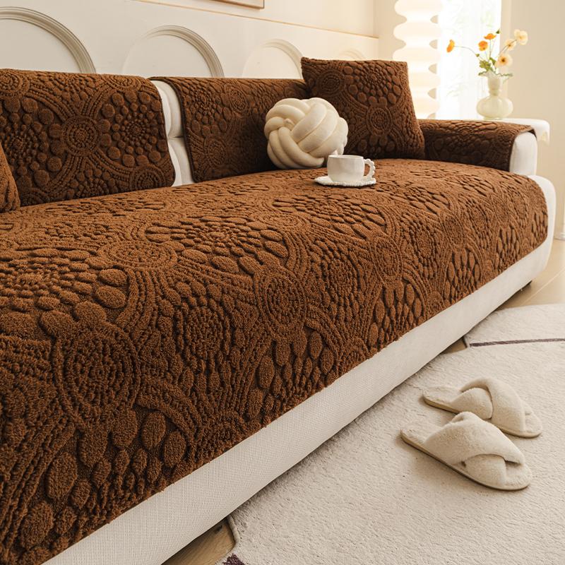 1PC Plush Sofa Cushion Winter Warm Dust-proof Universal Sofa Cover Cloth Towel Cream Style Thicken Pet Mat for Living Room Dcor