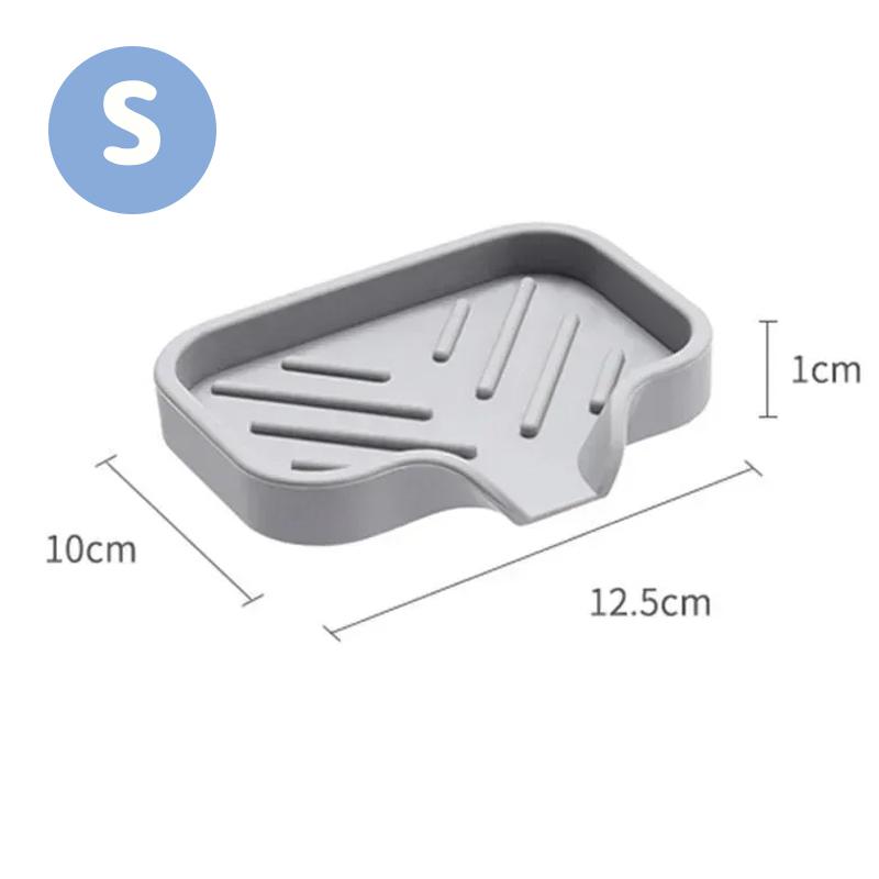 

Silicone Drain Soap Box Kitchen Bathroom Anti-slip Sink Tray Creative Washing Table Soap Tray Free Punch Drain Rack
