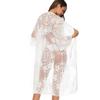 Women's Lace Mesh Bikini Outer Cardigan Plus Size Holiday Style Beach Cover Up Sun Shirt