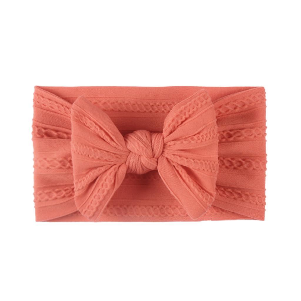 18 farieb Cable Bow Detská čelenka pre dieťa Bowknot Káble na pokrývky hlavy Turban pre deti Elastická čelenka Detské vlásky Príslušenstvo oranžová