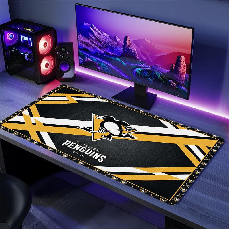 Pittsburgh Penguins Color Mouse Pad Large Gaming Table Cushion Non-slip Laptop Tablet Big Mousepad XXL Mat Mini PC Playmat With Lock Edge