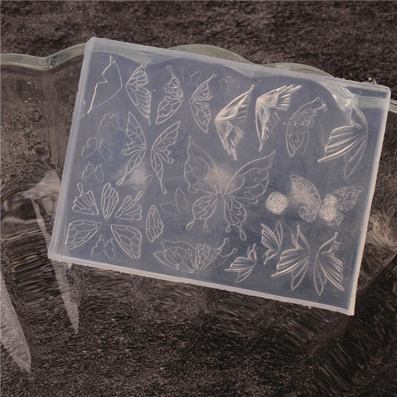 Mehrzweck Silikonform für Nail Art für 3D-Designs Schmetterling Sterne Mondmuster Tragbar für Acryl DIY Basteln