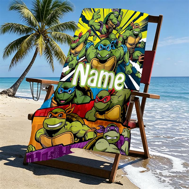 Custom Name Personalized Gamer Print Beach Towel, for Trip Camping Beach Party Home Decor, Birthday Gift for Family & Friends