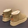 2026 Luxuriöse Dicke Plüsch Plateau Schneestiefel Damen Winter Warm Halten Pelz Baumwolle Gepolsterte Schuhe Frau Kunstwildleder Zum Hineinschlüpfen Knöchel Stiefel