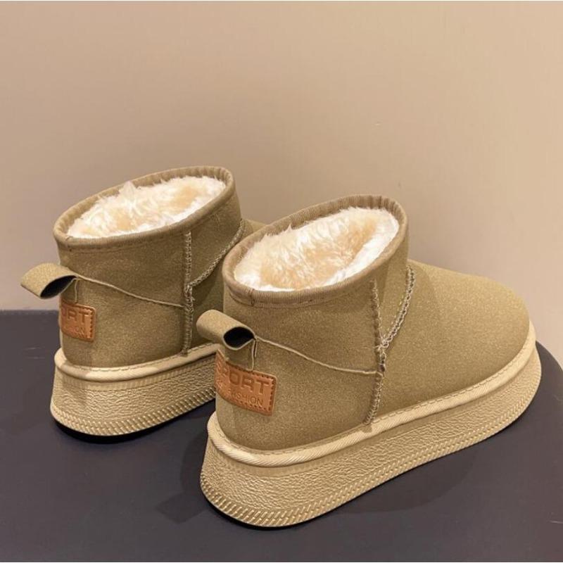 2026 Luxuriöse Dicke Plüsch Plateau Schneestiefel Damen Winter Warm Halten Pelz Baumwolle Gepolsterte Schuhe Frau Kunstwildleder Zum Hineinschlüpfen Knöchel Stiefel