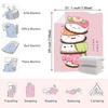 Kawaii Sushi Characters Blanket - A whimsical cartoon illustration of smiling sushi (tuna nigiri, salmon, avocado, pink fish) on