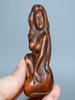 Chinese Boxwood Wood Carving Sexy Woman Figure Statue Wooden Sculpture Decor Art