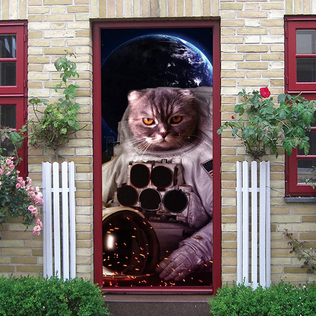 3D Colorful Ginkgo Biloba Door Sticker Wall Mural Living Room Bedroom Door Wallpaper Wall Stickers Self Adhesive Waterproof Decor