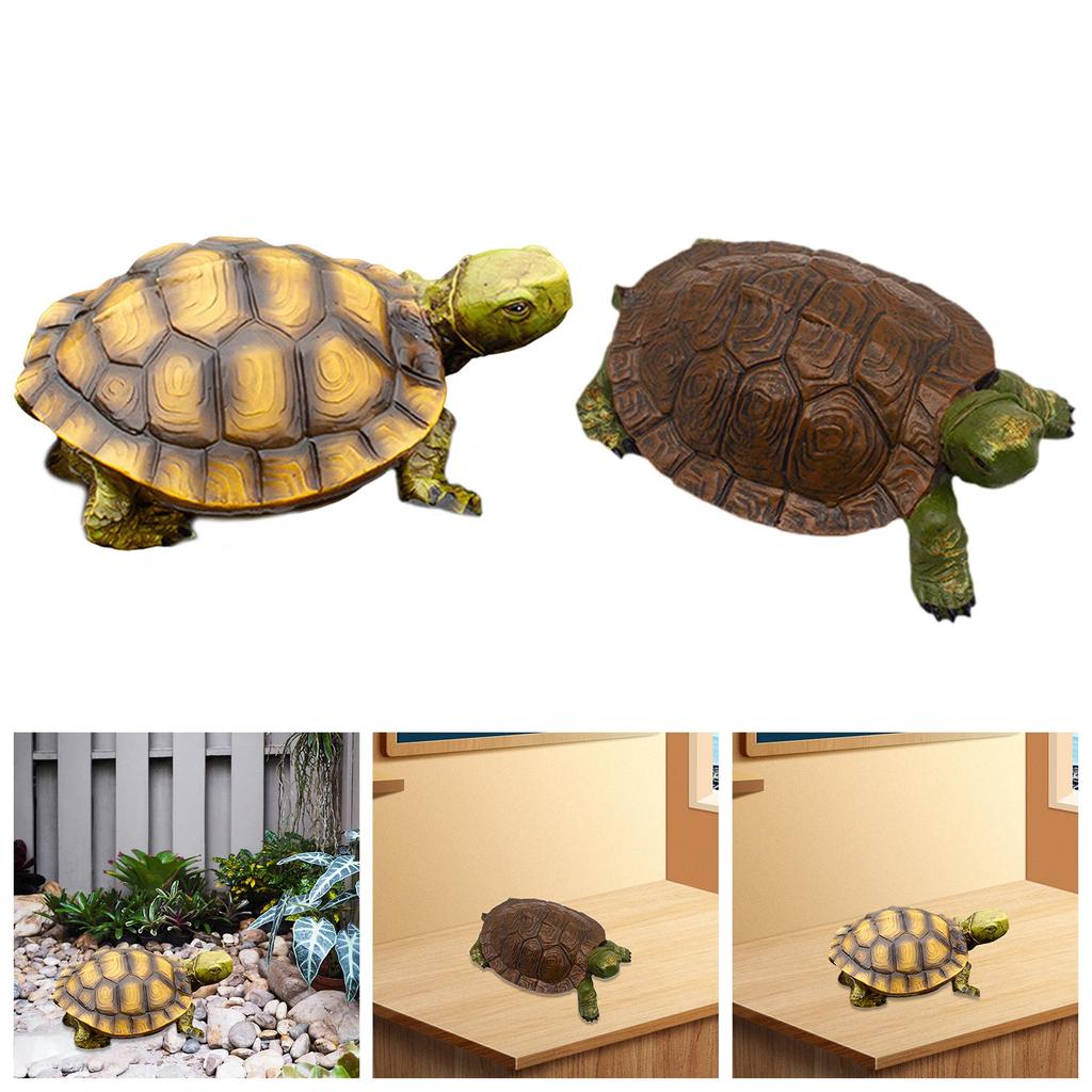 Garden Turtle Statue Joke Toy Lifelike Animal Sculpture Fake Tortoise Ornament for Outdoor Courtyard Pool Water Pond Decoration