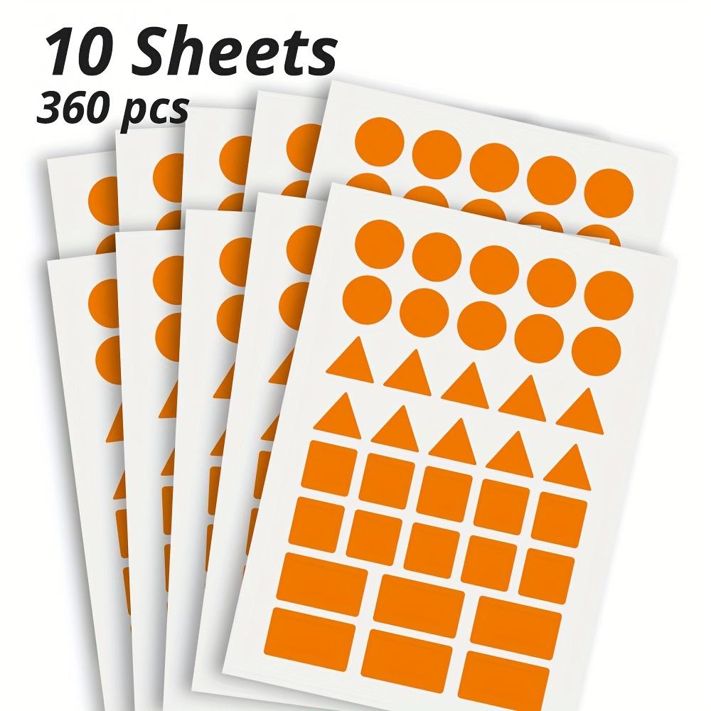 10 Ív/360 db Színes Pontmatricák, Háromszög Pecsétmatricák, Téglalap Üres Címkék, Pontmatricák, Osztályozó Öntapadós Címkék 10sheets/360pcs orange