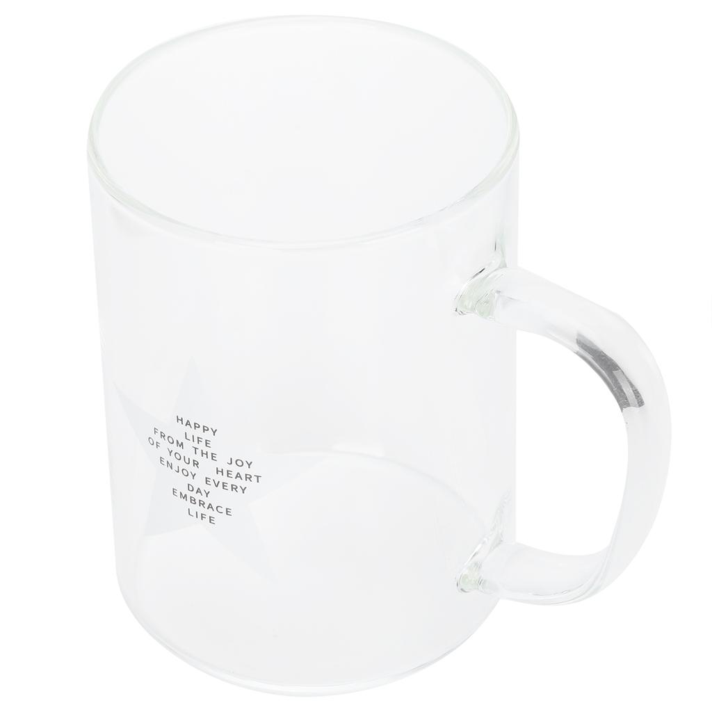350ml Transparent Milk Cup Coffee Mug Tea Glass Drinkware with Handle for Kitchen Supplies(Five Pointed Star )