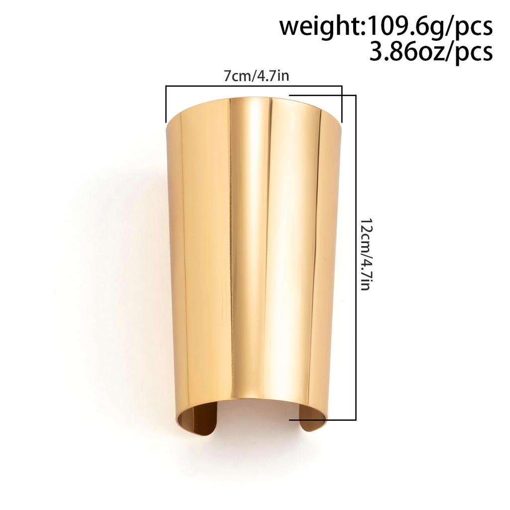 Personalized Single Metal Smooth Surface Wide Bracelet Female, Versatile Simple Cold Wind Open Jewelry