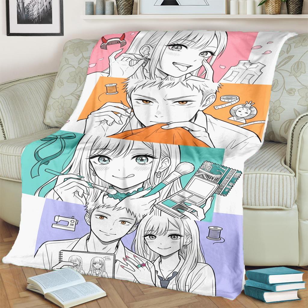 My Dress-Up Darling Print Flannel Blanket Warm for Bedrooms, Beds, Sofas, Chairs, Travel, Picnics Comfortable-kwq150