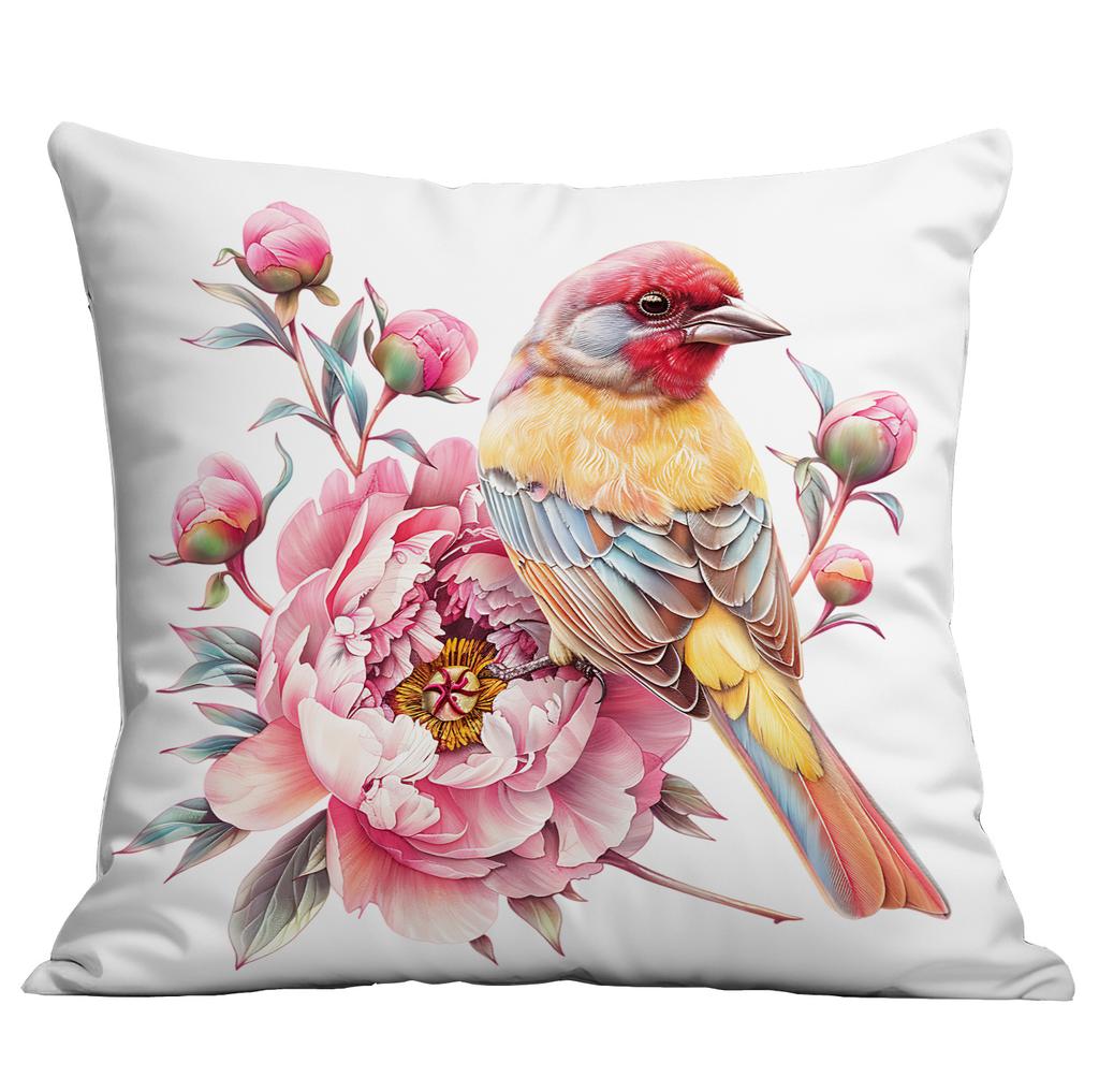 New Spring Flower and Bird Print Pillowcase Home Living Room Sofa Cushion Pillowcase
