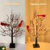 Christmas Cardinal Tree with Lights Light Up Holiday Atmosphere Decor Easy Assembly for Yard Pathway Garden Xmas Party Decoratio