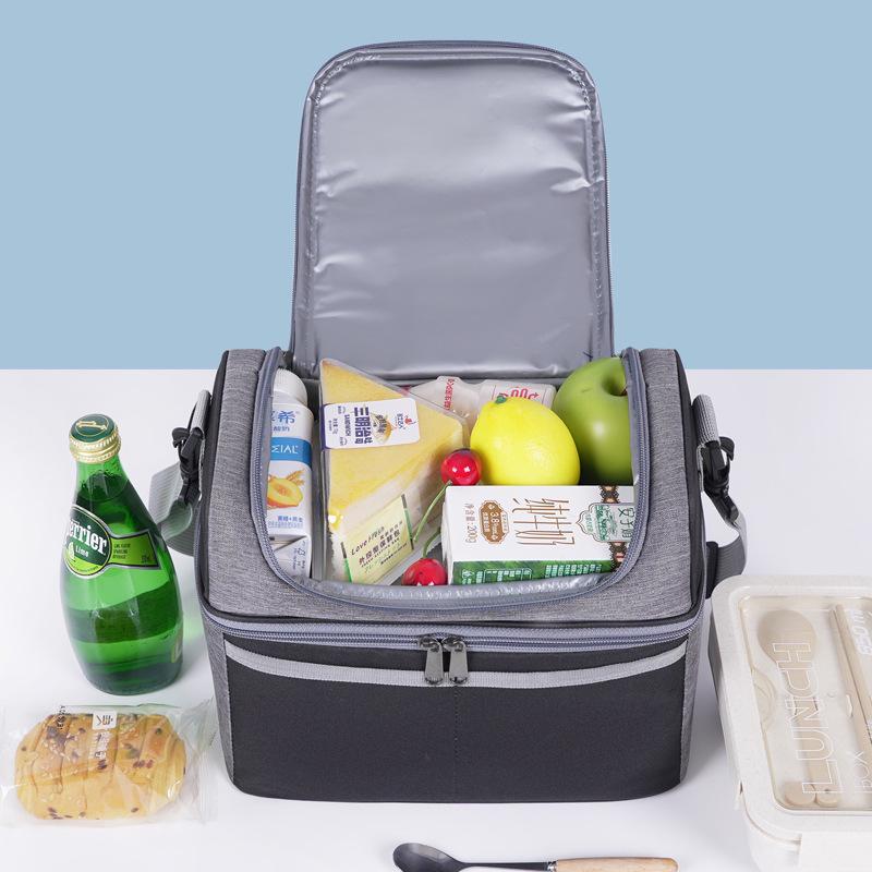 Compact Dual-Layer Insulated Crossbody Picnic Bag with Ice Pack