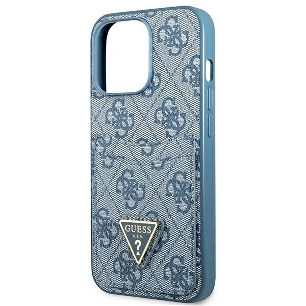Guess Guhcp13Lp4Tpb Iphone 13 Pro / 13 6,1 Niebieski/Blue Hardcase 4G Logo Trójkątne Przegródka Na Karty