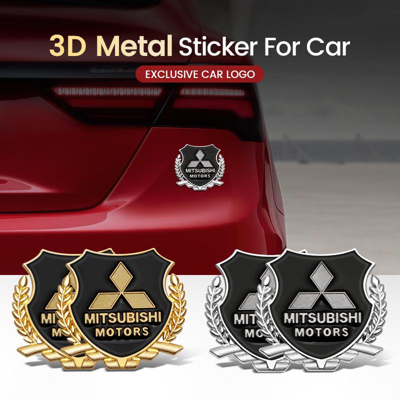 cxmvxd1 For Mitsubishi Asx Lancer Pajero L200 Attrage New Auto Side Emblem Decoration 3D Metal Car Wheat Ear Sticker Motorcycle Decal
