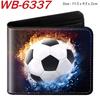 Sports Ball Bifold Wallet Football Basketball Rugby Pattern Student Coin Purse Card Holder Leather Short 1pcs