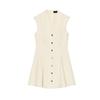 Summer Women's Clothing Contrast Color Thread Decoration A- line Hem Minimalist Sleeveless Mini Dress 3189622