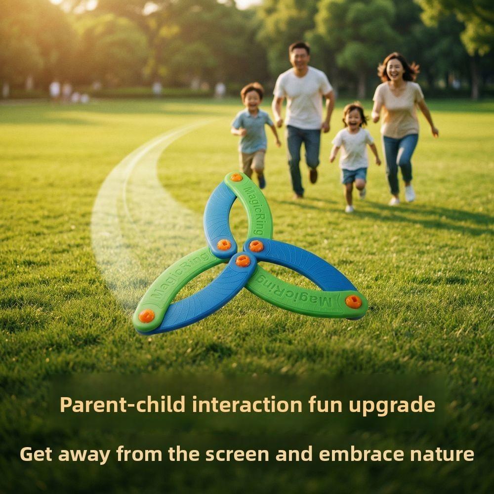 Creative Soft Silicone Threeleaf Boomerang With Spinning Function For Kids Outdoor Play
