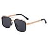 KLASSNUM Square Polarized Sunglasses Men Double Bridge Personalized Sunscreen Glasses Eyeglasses Outdoor Cycling Driving Goggles