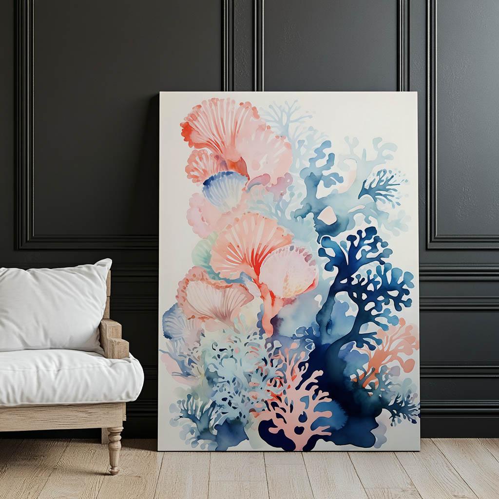 Podwodna Harmonia Podwodna Harmonia, 30X40 Cm, Rama Drewniana Ciemny Brąz, Papier Matowy 230 Gsm