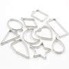 Bronze KC Gold plated Rhodium Border Mold Geometric Hollow Metal Frame Bezel Epoxy Resin Pendant Tray For DIY Jewelry Making