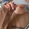 Gold-Plated Titanium Love Heart Clavicle Necklace for Women