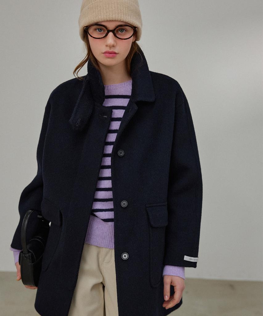SLOWLOLLI Balmacan Wool Handmade Coat_2 Colors