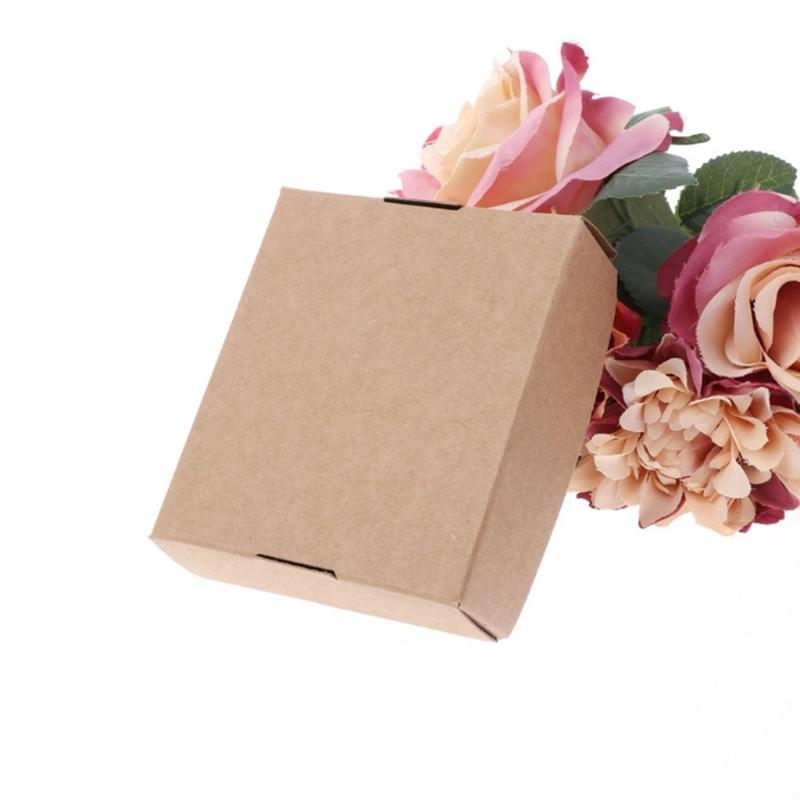 50pcs Kraft Paper Wrapping Box Multipurpose Household DIY Crafts Supplies for Festival Holiday Birthday Party Gift